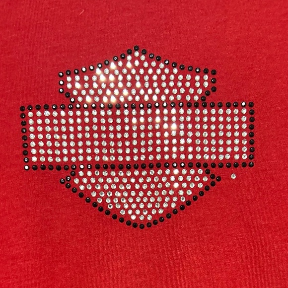 Vintage Y2k Harley Davidson Red Baby Tee. Women's size Large in good condition. - Picture 5 of 6